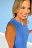 Blue One Shoulder Tie Top
