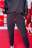 SSYS Black Sequin Stripe Scuba Joggers