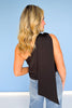 Black One Shoulder Tie Top