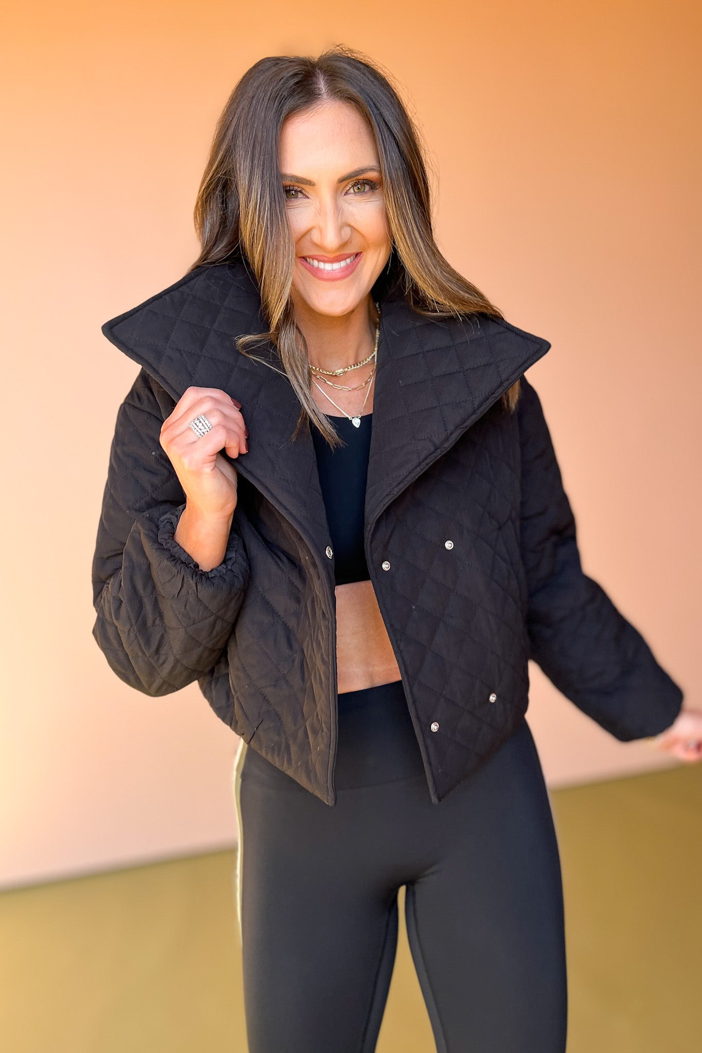 Black Quilted Puff Jacket