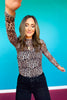 SSYS Ingrid Printed Mesh Top In Animal Print