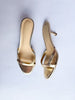 Gold Metallic One Strap Kitten Heels