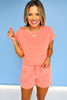 Coral Short Dolman Sleeve Elastic Waist Short Set *FINAL SALE*