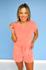 Coral Short Dolman Sleeve Elastic Waist Short Set *FINAL SALE*