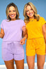 Orange Short Dolman Sleeve Elastic Waist Short Set *FINAL SALE*