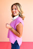 Mauve V Neck Side Slit Sweater Vest *FINAL SALE*