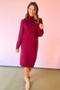 Scarlet Turtle Neck Long Sleeve Midi Sweater Dress *FINAL SALE*