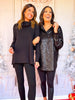 SSYS Kenzie Sequin Button Down Top In Black