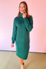 Hunter Green Turtle Neck Long Sleeve Midi Sweater Dress *FINAL SALE*