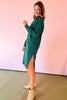 Hunter Green Turtle Neck Long Sleeve Midi Sweater Dress *FINAL SALE*