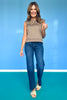 SSYS Sleeveless Solid Pippa Top In Taupe