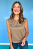SSYS Sleeveless Solid Pippa Top In Taupe