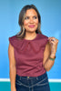 SSYS Sleeveless Solid Pippa Top In Maroon