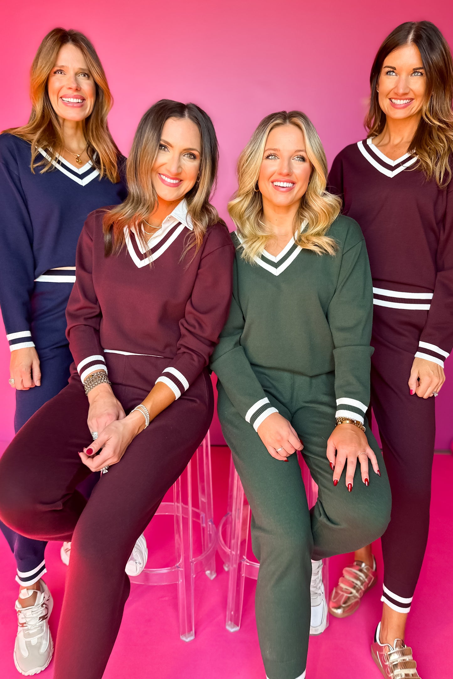 SSYS Rivvy Varsity Sweater Top In Deep Maroon