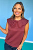 SSYS Sleeveless Solid Pippa Top In Maroon