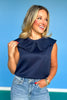 SSYS Sleeveless Solid Pippa Top In Navy