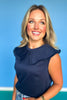 SSYS Sleeveless Solid Pippa Top In Navy