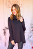 SSYS Grace Knit Boat Neck Tunic Sweater In Black