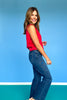 SSYS Sleeveless Solid Pippa Top In Red