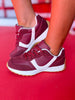 Burgundy Retro Running Sneakers