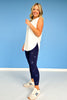 SSYS Open Back Sleeveless Active Air Top In White