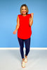 SSYS Open Back Sleeveless Active Air Top In Red