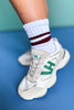 SSYS White Mulberry Stripe Chunky Knit Socks