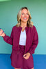 SSYS Evelyn Scuba Crew Neck Zip Jacket In Mulberry