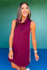 SSYS Berkley Scuba Collared Sleeveless Inset Dress In Mulberry