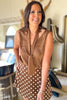 SSYS Rosaline Wrap Scarf Satin Top In Brown *FINAL SALE*
