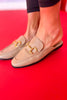 Taupe Horsebit Slip-On Flat Loafer