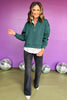 SSYS The Anna Pullover In Hunter Green Greek Key, ssys the label, ssys top, Anna pullover, must have pullover, elevated top, mom style, fall style, fall fashion, shop style your senses by Mallory Fitzsimmons, ssys by Mallory Fitzsimmons