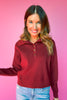 SSYS Thelma Button Turtleneck Sweater In Maroon