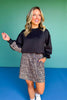 SSYS Crew Neck Printed Panel Scuba Sweatshirt In Black Animal