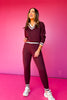 SSYS Dylan Knit Varsity Joggers In Deep Maroon