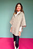 Olive Puffer Cape Poncho
