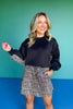 SSYS Crew Neck Printed Panel Scuba Sweatshirt In Black Animal