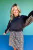 SSYS Crew Neck Printed Panel Scuba Sweatshirt In Black Animal