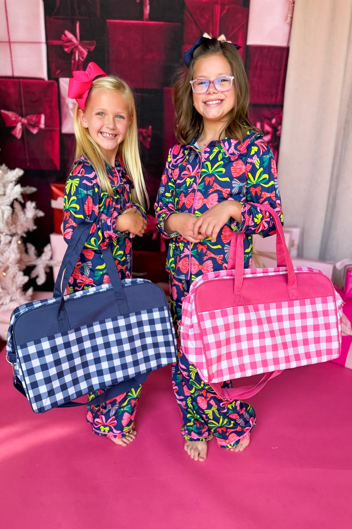 Hot Pink Gingham Travel Duffle Bag *FINAL SALE*