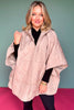 Beige Puffer Cape Poncho