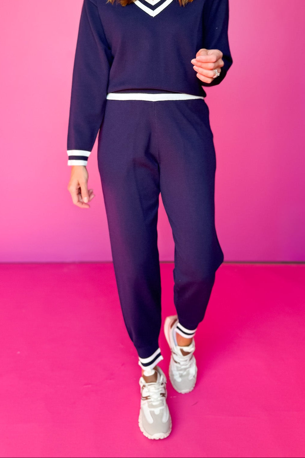 SSYS Dylan Knit Varsity Joggers In Navy