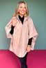 Beige Puffer Cape Poncho