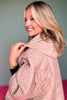 Beige Puffer Cape Poncho
