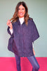 Navy Puffer Cape Poncho