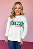 Cream Pickleball Crew Neck Sweater Top