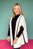 Ivory Hooded Poncho Wrap with Pockets