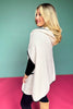 Ivory Hooded Poncho Wrap with Pockets