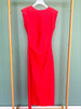 Red Sleeveless Waist Pleated Midi Dress *FINAL SALE*