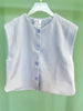 Blue Button Front Sleeveless Vest Top *FINAL SALE*