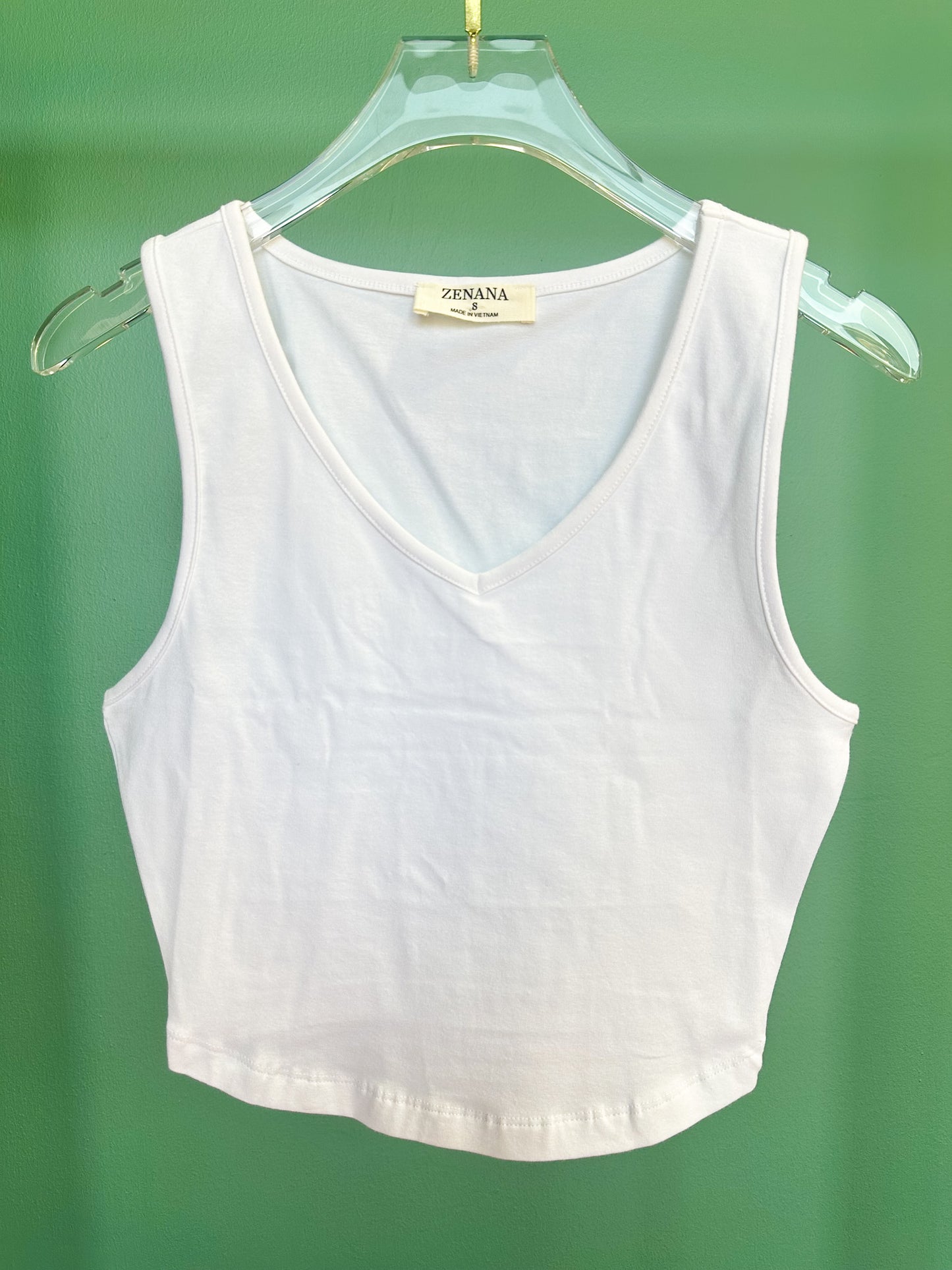 White Cotton V Neck Cami Top *FINAL SALE*